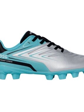 DSG Speed Viper Soccer Cleats in Silver and Aqua